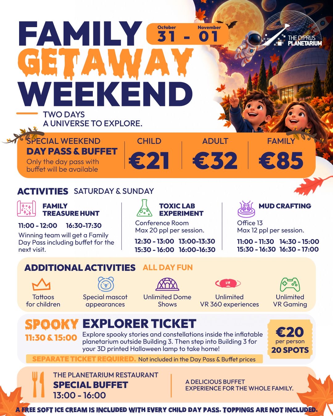 Family Getaway Weekend programme poster